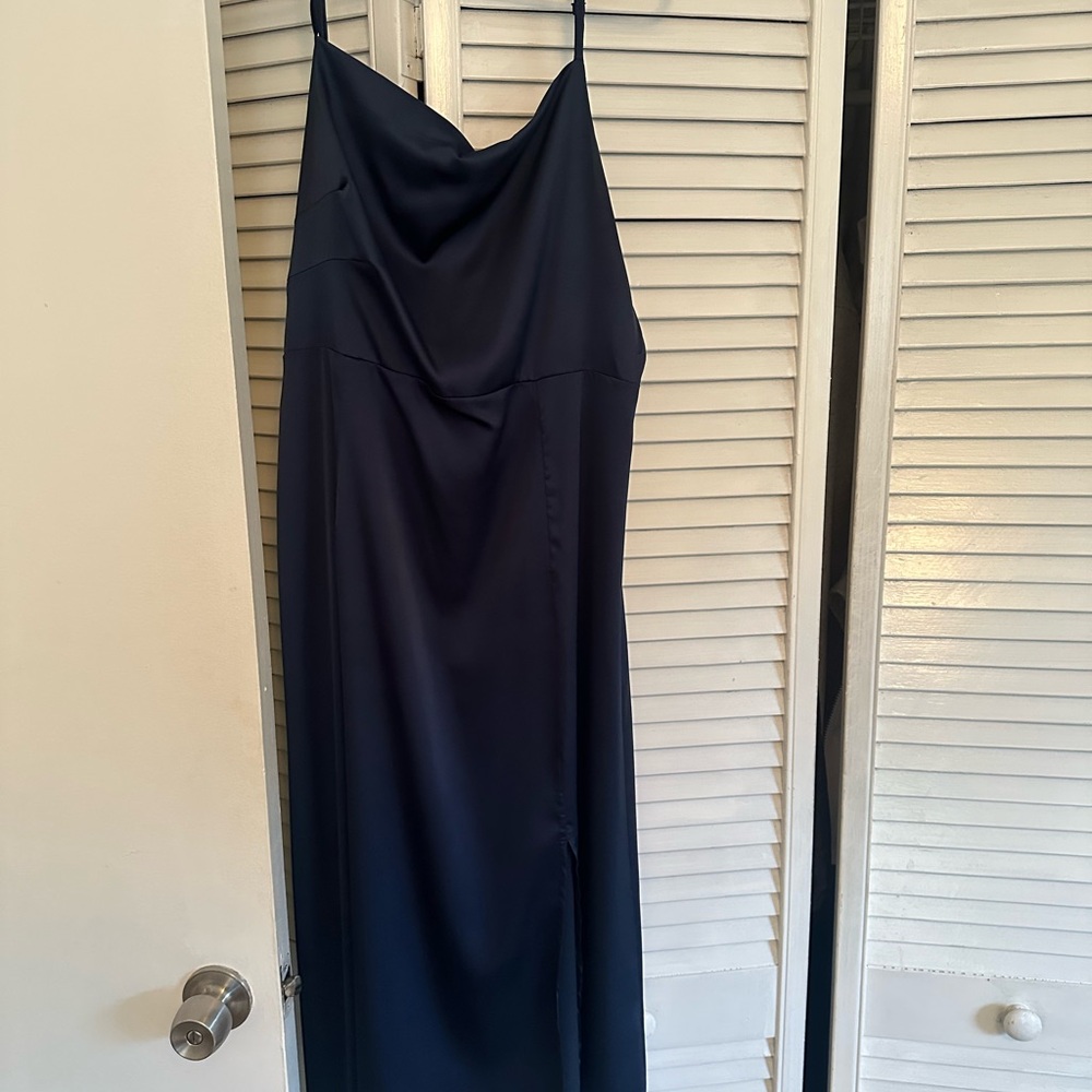 Elegant Navy Blue Slip Dress